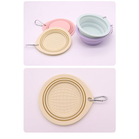 Gamelle Pliable pour Chien, Bol Alimentaire/Abreuvoir Portable pour Animaux de Compagnie, Idéal pour les Promenades, les Parcs et les Voyages avec 2 Mousquetons