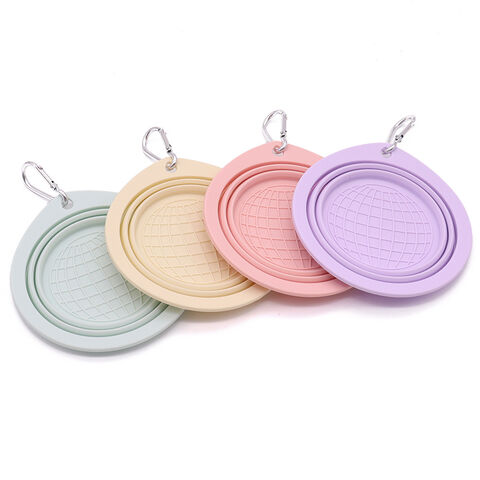 Gamelle Pliable pour Chien, Bol Alimentaire/Abreuvoir Portable pour Animaux de Compagnie, Idéal pour les Promenades, les Parcs et les Voyages avec 2 Mousquetons