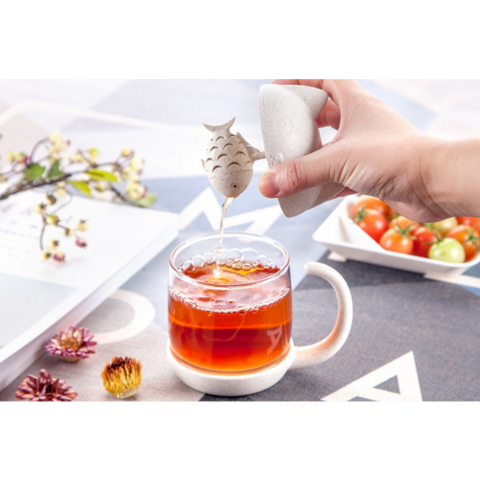 كوب زجاج قطة كرتون لطيف مع غطاء - كوب شاي قطة لطيف بتصميم مرح مع مرشح للشاي