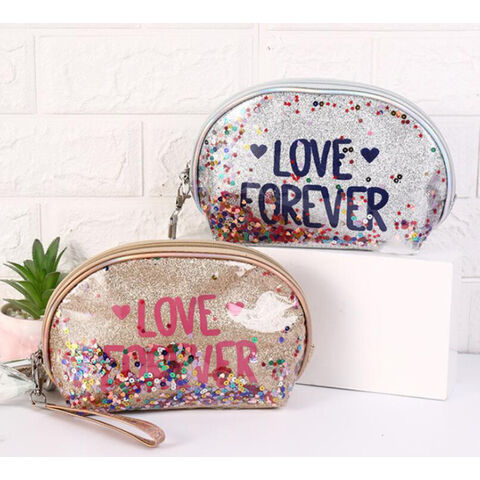 Tas Kosmetik Wanita, Organizer Makeup, Tas Perlengkapan Mandi Travel, Tas Kosmetik PVC Mengkilap