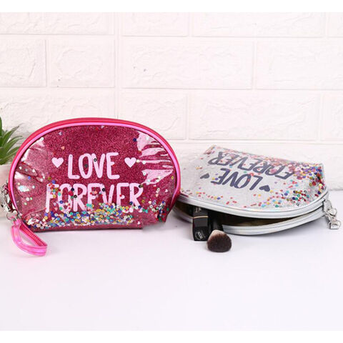 Tas Kosmetik Wanita, Organizer Makeup, Tas Perlengkapan Mandi Travel, Tas Kosmetik PVC Mengkilap