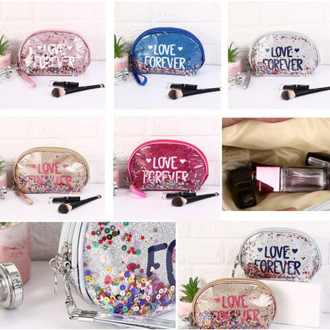 Tas Kosmetik Wanita, Organizer Makeup, Tas Perlengkapan Mandi Travel, Tas Kosmetik PVC Mengkilap