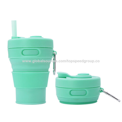 Vaso de agua de silicona plegable portátil de gran venta, hervidor de viaje deportivo portátil OEM