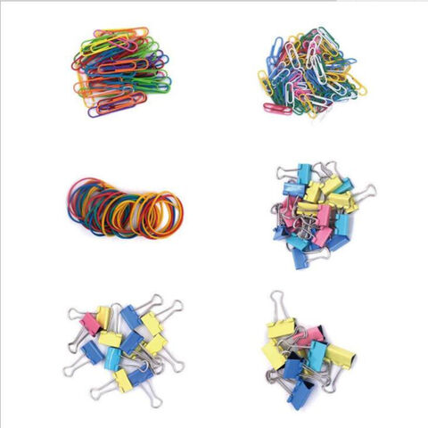 Set Campuran Klip Kertas Logam, Karet Gelang, Pembatas Buku, Klip Binder File, dan Aksesori - Pemasok Perlengkapan Kantor