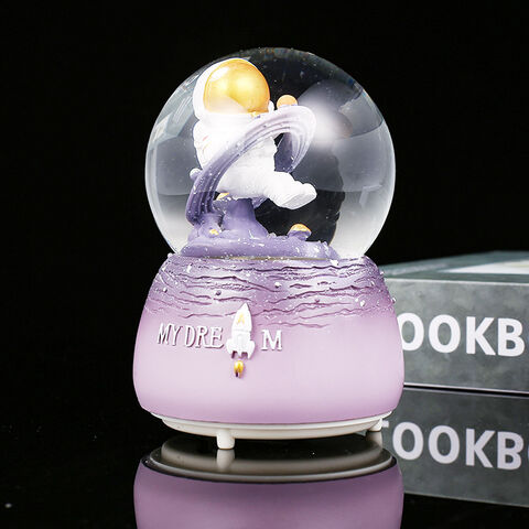 Bola de nieve astronauta, caja de música, globo de agua, regalo de cumpleaños para niños, adornos de escritorio creativos