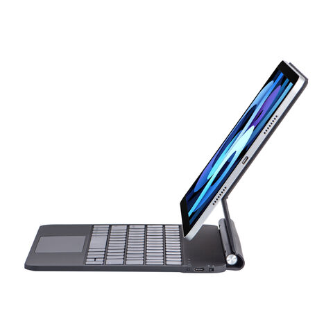 لوحة مفاتيح بلوتوث ذكية مع لوحة لمس وإضاءة خلفية لجهاز iPad 11 بوصة A16 2025، حافظة لوحة مفاتيح مع حامل متعدد الزوايا