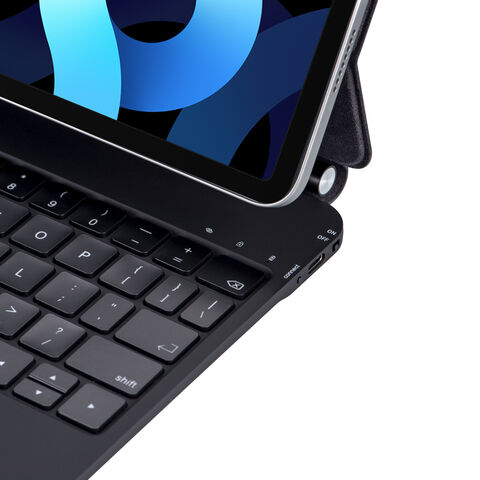 لوحة مفاتيح بلوتوث ذكية مع لوحة لمس وإضاءة خلفية لجهاز iPad 11 بوصة A16 2025، حافظة لوحة مفاتيح مع حامل متعدد الزوايا