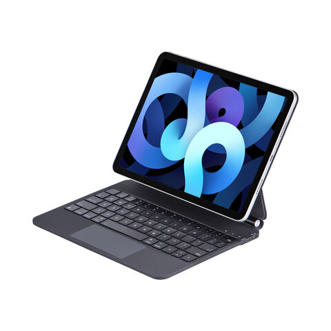 لوحة مفاتيح بلوتوث ذكية مع لوحة لمس وإضاءة خلفية لجهاز iPad 11 بوصة A16 2025، حافظة لوحة مفاتيح مع حامل متعدد الزوايا
