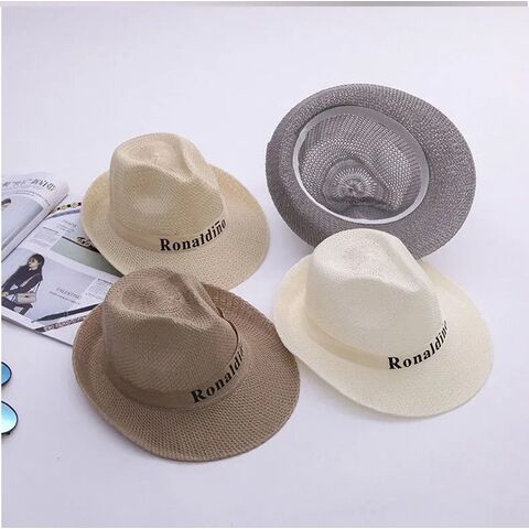 Topi Jerami Panama Musim Panas Pria, Topi Jazz Gentleman