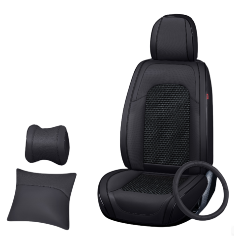 Housse de siège avant de voiture universelle, imperméable, haut de gamme, écologique, compatible airbag, vente directe d'usine en Chine avec appui-tête - VENTE CHAUDE !