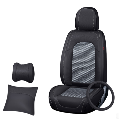 Housse de siège avant de voiture universelle, imperméable, haut de gamme, écologique, compatible airbag, vente directe d'usine en Chine avec appui-tête - VENTE CHAUDE !