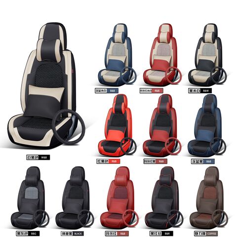 Housse de siège avant de voiture universelle, imperméable, haut de gamme, écologique, compatible airbag, vente directe d'usine en Chine avec appui-tête - VENTE CHAUDE !