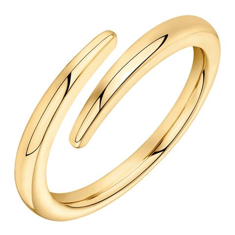 Anel da eternidade aberto torcido banhado a ouro 14K para mulheres
