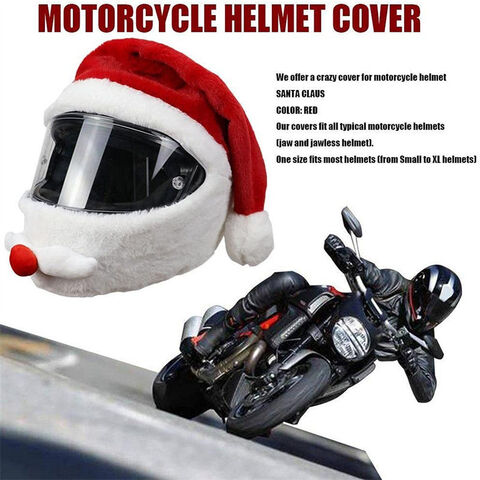 Funda de Casco Navideño para Motocicleta, Felpa, Diseño de Dibujos Animados, Protección