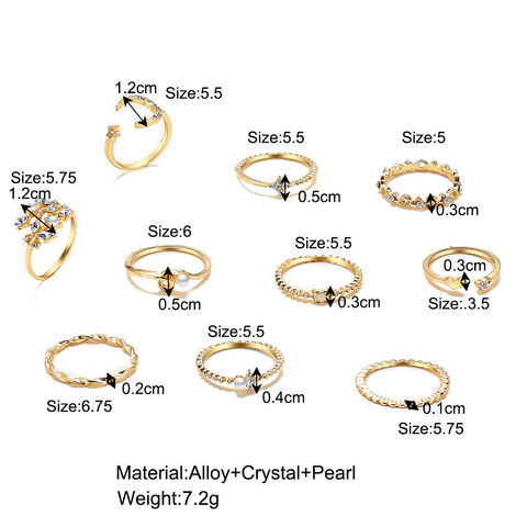 Kreativer Ring mit Stern, Mond, Diamanten, Liebesperlen und Blättern