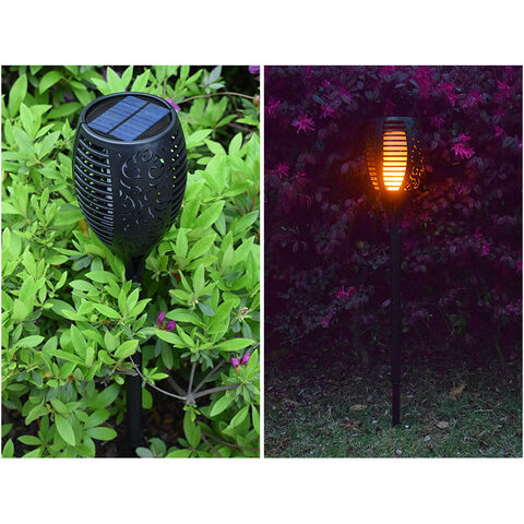 Luz Solar de Llama para Jardín Exterior, Iluminación Decorativa para Paisajes
