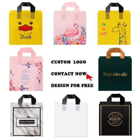 Sacs de courses personnalisés de haute qualité avec logo coloré pour centres commerciaux (sac en plastique avec poignée logo) sacs fourre-tout pour vêtements