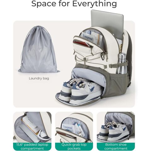 Gym Backpack with Shoes Compartment, Travel Backpack for Men Women, Stylish Workout Sport Bag for Yoga, Casual Weekender Carry