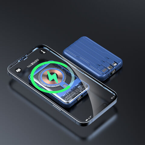 Cargador Inalámbrico Magnético Delgado 3 en 1 10000mAh con Tres Salidas y Cable Integrado 2025, Power Bank para Carga Universal, Fabricación OEM