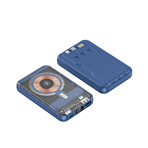 Cargador Inalámbrico Magnético Delgado 3 en 1 10000mAh con Tres Salidas y Cable Integrado 2025, Power Bank para Carga Universal, Fabricación OEM