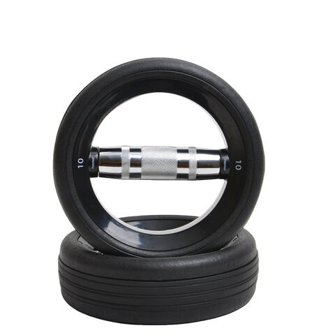 Mancuernas de 4.5 kg (10 lb) recubiertas de goma multicolor, aptas para usar con barras - Ideal para gimnasios y entrenamiento profesional
