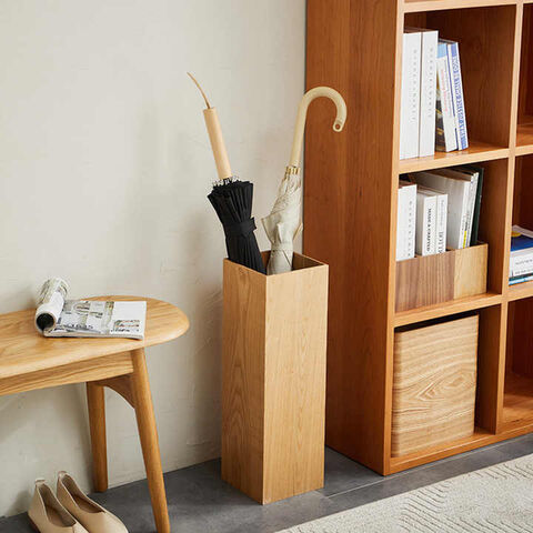 Soporte de Paraguas Decorativo Natural para Interior y Exterior - Caja de Almacenamiento de Paraguas