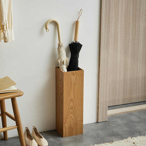 Soporte de Paraguas Decorativo Natural para Interior y Exterior - Caja de Almacenamiento de Paraguas