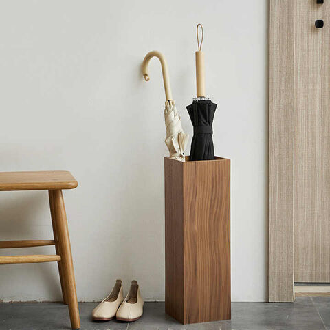Soporte de Paraguas Decorativo Natural para Interior y Exterior - Caja de Almacenamiento de Paraguas