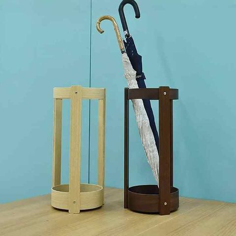 Soporte de paraguas de madera, cubo de almacenamiento sencillo para decoración del hogar personalizada y salones de hotel.