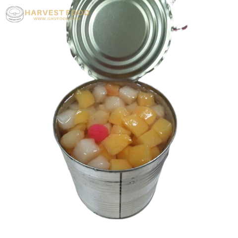 Salade de cocktail de fruits en conserve en gros 425ml 850ml 3000ml, offre directe d'usine de fruits mélangés en conserve, salade de fruits biologique