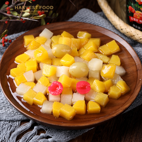 Salade de cocktail de fruits en conserve en gros 425ml 850ml 3000ml, offre directe d'usine de fruits mélangés en conserve, salade de fruits biologique