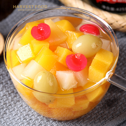 Salade de cocktail de fruits en conserve en gros 425ml 850ml 3000ml, offre directe d'usine de fruits mélangés en conserve, salade de fruits biologique