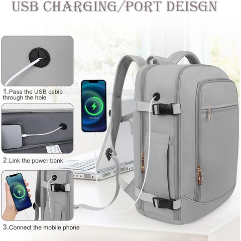 Travel Backpack, Large Backpack for Men Women, Flight-approved Carry-on Backpack, 40L Personal Item Travel Backpack