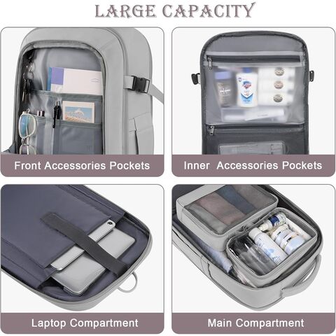 Travel Backpack, Large Backpack for Men Women, Flight-approved Carry-on Backpack, 40L Personal Item Travel Backpack