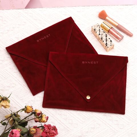 Pochette en Velours avec Logo Personnalisé, Doublure en Satin, Enveloppe pour Bijoux, Cadeau de Mariage, Sac Anti-Poussière en Fausse Suédine