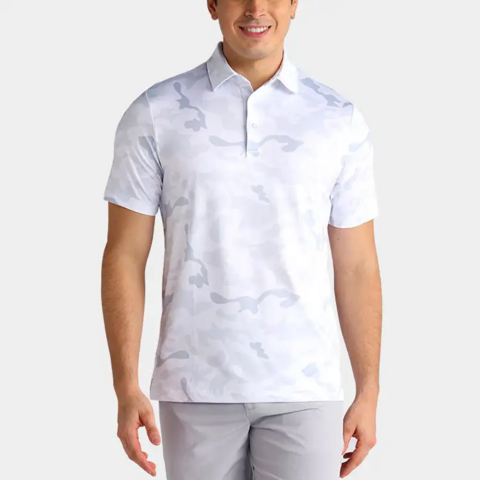 Uniformes de golf para hombre al por mayor, 100% poliéster, impresión por sublimación completa, camisas de golf para hombre