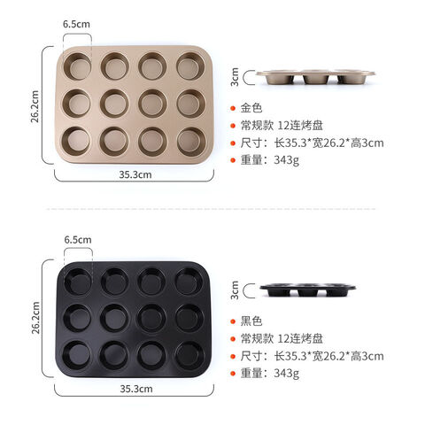 Molde para Muffins y Cupcakes Antiadherente Premium de Resultados Perfectos, 12 Cavidades, Acero