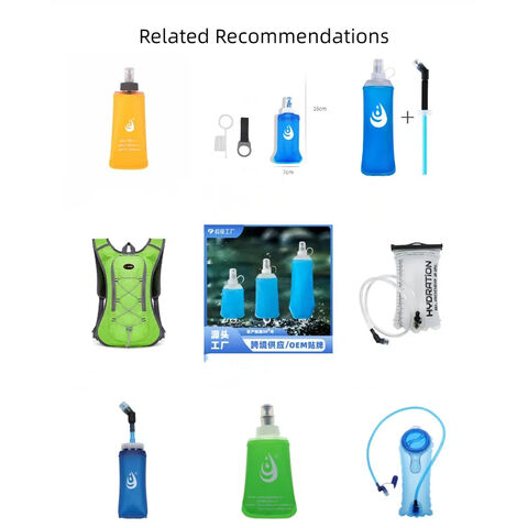 OEM/ODM Faltbare Trinkflasche, Weiche Wasserflasche zum Laufen, Wandern, Radfahren, Sport, TPU Faltflasche