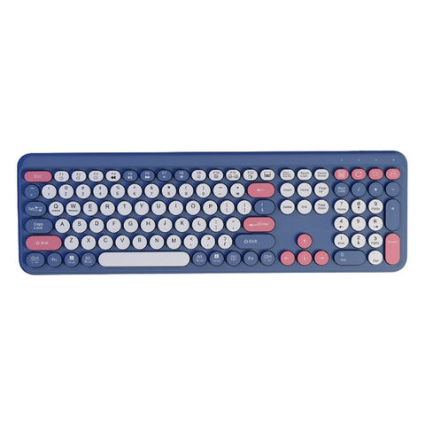 Hochwertige, farbenfrohe RV703 Wireless-Tastatur mit 100 ovalen Tasten, iPad/Handy-Halterung für Büro und Zuhause – Top Angebot!