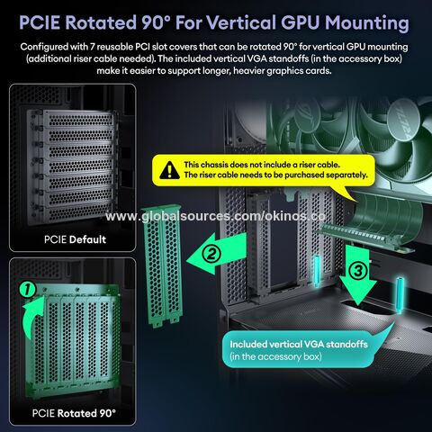 Okinos Aqua 9, caja de PC ATX, 5 × 120mm ARGB PWM ventilador preinstalado, radiador doble de 360mm, placa base compatible con conexión posterior, negro