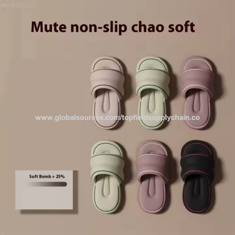 Nouvelles Sandales d'été Eva pour Femmes, Tongs Silencieuses, Haut de Gamme, Souples, Antidérapantes en Caoutchouc pour Intérieur et Extérieur, Maison et Salle de Bain