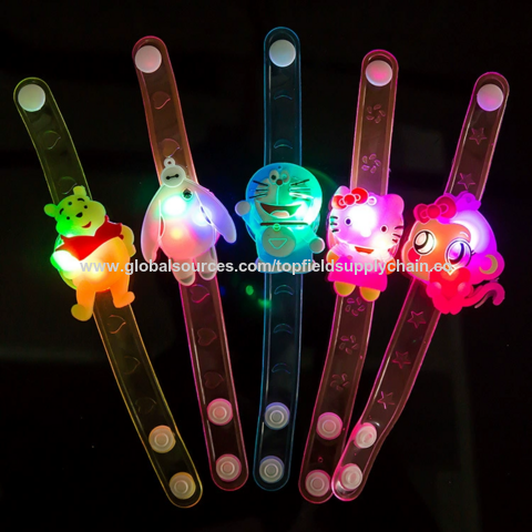 LED Kids Toy Cartoon Watch Flash Wristband Luminous Led Light Up Toys Bracelet Rubber Small Toys Children Gifts Light Up Bracelet