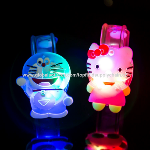 LED Kids Toy Cartoon Watch Flash Wristband Luminous Led Light Up Toys Bracelet Rubber Small Toys Children Gifts Light Up Bracelet