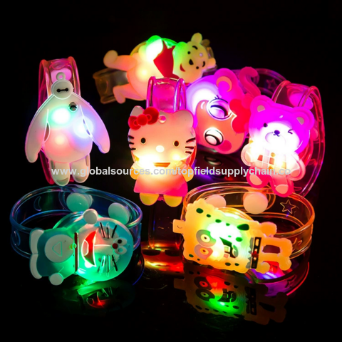 LED Kids Toy Cartoon Watch Flash Wristband Luminous Led Light Up Toys Bracelet Rubber Small Toys Children Gifts Light Up Bracelet