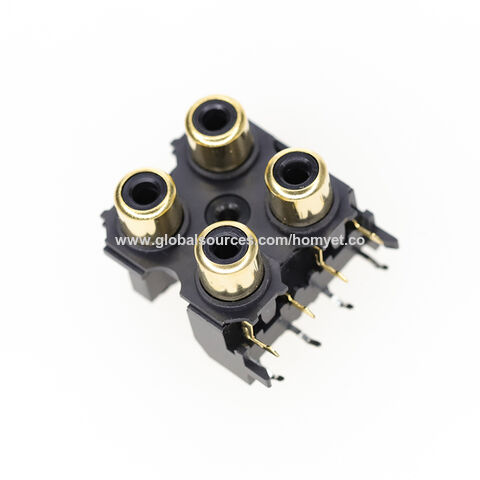 Homyet Rca Jack 4 Ground Pin Gold-plated Black Ring For Homyet Rca Jack 4 Ground Pin Gold-plated Black Ring For