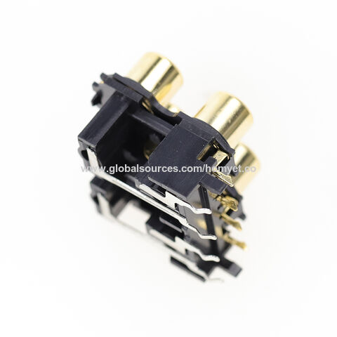 Homyet Rca Jack 4 Ground Pin Gold-plated Black Ring For Homyet Rca Jack 4 Ground Pin Gold-plated Black Ring For