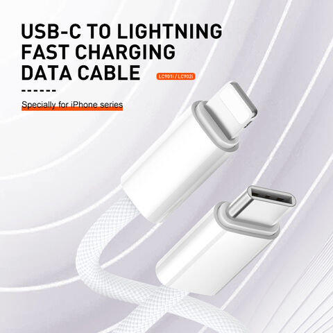 Câble de Charge Rapide tressé LDNIO LC901C PD 65W USB C vers Type C 5A avec Gaine TPE, 1M et 2M, Câble de Données pour Téléphone et Type-c
