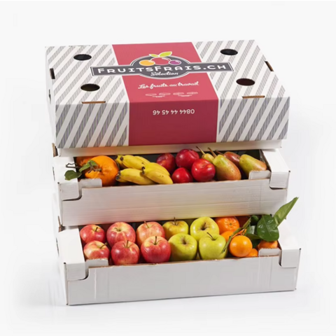 Melhor preço Caixa de embalagem de papelão ondulado com logotipo personalizado para frutas e legumes, caixa de papel para envio
