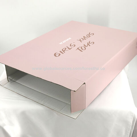 FPG, cartón rosa, bajo precio, impresión de logotipo personalizado, caja de embalaje de papel personalizada