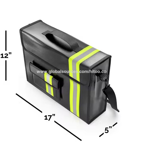 Organizador ignífugo e impermeable para documentos, con revestimiento de silicona, para oficina en casa, con correa para el hombro